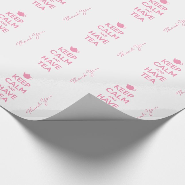 Keep Calm and Have Tea Personalized Wrapping Paper (Corner)
