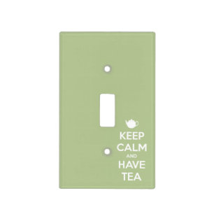 Keep Calm and Have Tea Sage Green Light Switch Cover