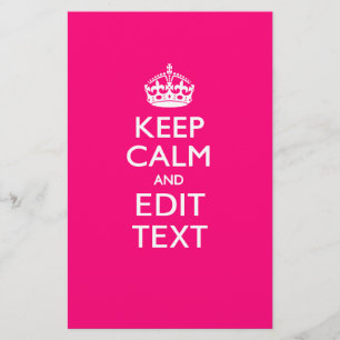 KEEP CALM AND Have Your Text EASILY PINK Stationery