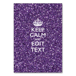 Keep Calm and Have Your Text Glamor Mauve Table Number