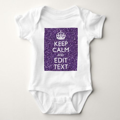 Keep Calm and Have Your Text Glamour Mauve Baby Bodysuit