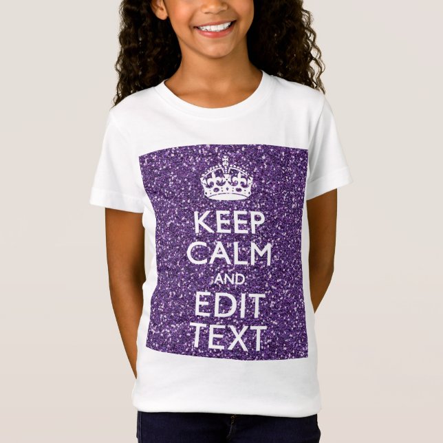 Keep Calm and Have Your Text Glamour Mauve T-Shirt (Front)