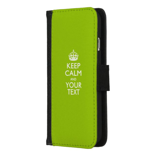 KEEP CALM AND Have Your Text iPhone Wallet Case (Left)