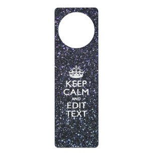 Keep Calm and Have Your Text on Midnight Door Hanger