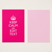 KEEP CALM AND Have Your Text on PINK (Front & Back)