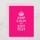 KEEP CALM AND Have Your Text on PINK (Front/Back)