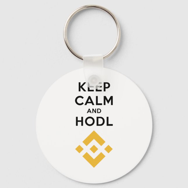 Keep Calm and Hodl Binance Keychain (Front)