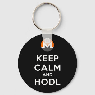 Keep Calm and Hodl Monero Keychain (Black)
