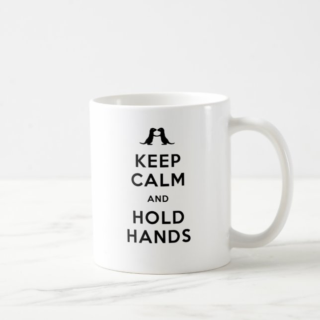 Keep Calm and Hold Hands (Otters Holding Hands) Coffee Mug (Right)