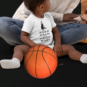 KEEP CALM AND HOOP BABY BASEKETBALL BODYSUIT