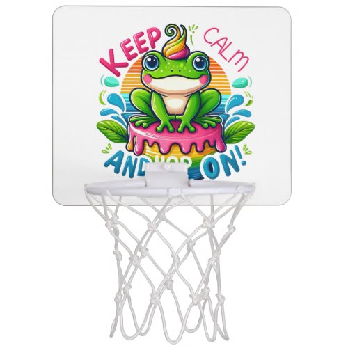 Keep calm and hop on mini basketball hoop