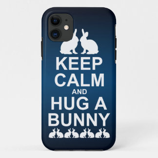 Keep Calm and Hug a Bunny iPhone 5 Case (Blu/Blk)