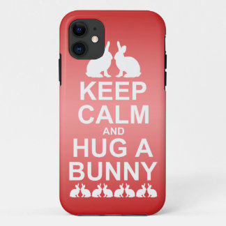 Keep Calm and Hug a Bunny iPhone 5 Case (Pink/Red)