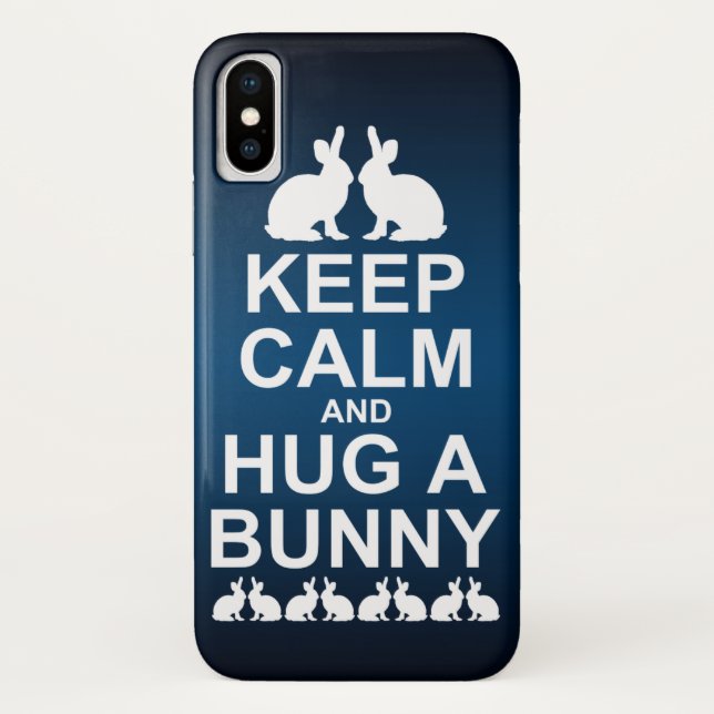 Keep Calm and Hug a Bunny iPhone X Case (Back)