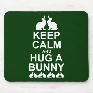 Keep Calm and Hug a Bunny Mousemat (Dark Green) Mouse Pad