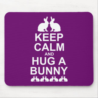 Keep Calm and Hug a Bunny Mousemat (Fushia) Mouse Pad