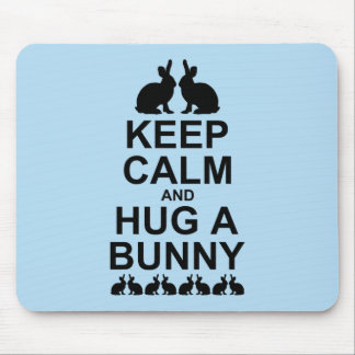 Keep Calm and Hug a Bunny Mousemat (Light Blue) Mouse Pad