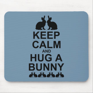 Keep Calm and Hug a Bunny Mousemat (Sky Blue) Mouse Pad