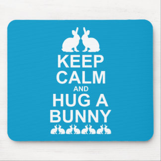 Keep Calm and Hug a Bunny Mousemat (Turquoise) Mouse Pad