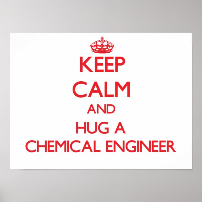 Keep Calm and Hug a Chemical Engineer Poster (Front)