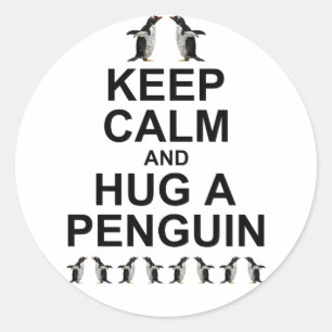 Keep Calm and Hug a Penguin Sticker