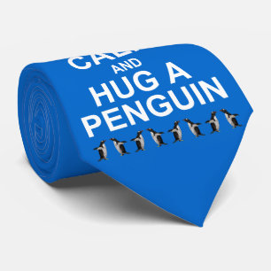 Keep Calm and Hug a Penguin Tie (Blue)