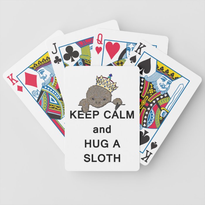 Keep Calm and Hug a Sloth Meme Poker Cards
