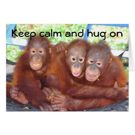 Keep Calm and Hug On Cards (Front Horizontal)