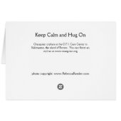 Keep Calm and Hug On Cards (Back Horizontal)