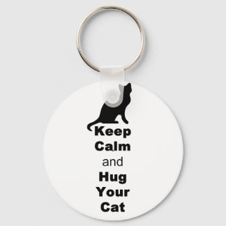 Keep Calm and Hug Your Cat Keychain