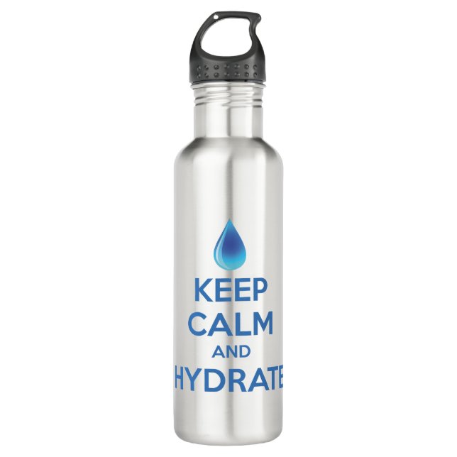Keep Calm And Hydrate Water Bottle (Front)