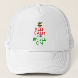 Keep Calm And Jingle On Funny Christmas Holiday Trucker Hat