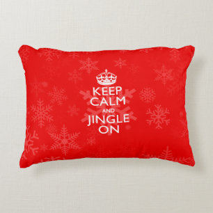 Keep Calm And Jingle On Red Accent Pillow