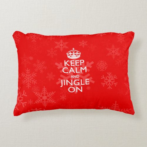Keep Calm And Jingle On Red Accent Pillow