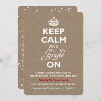 Keep Calm and Jingle On Rustic Funny Holiday Party