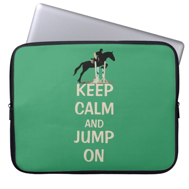 Keep Calm and Jump On Laptop Bag (Front)