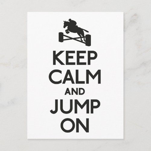 Keep calm and jump postcard