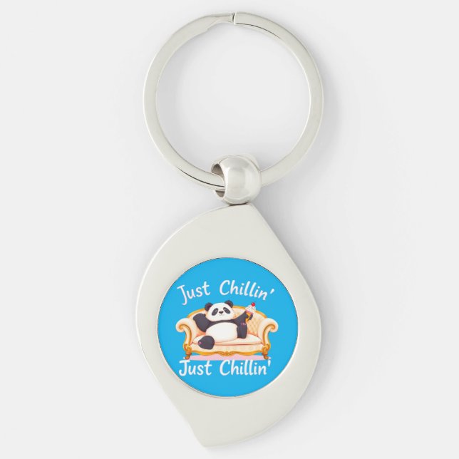 Keep Calm and Just Chillin' with Ice Cream Keychain (Front)