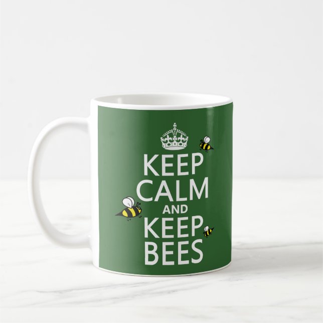 Keep Calm and Keep Bees - all colours Coffee Mug (Left)