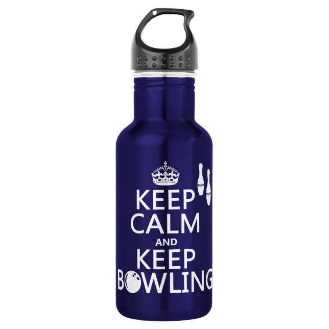 Keep Calm and Keep Bowling - all colours Water Bottle (Front)