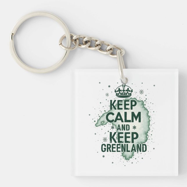 Keep Calm and Keep Greenland Keychain (Front)