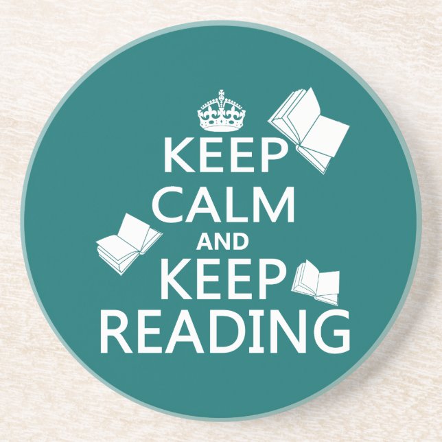 Keep Calm and Keep Reading Drink Coaster (Front)