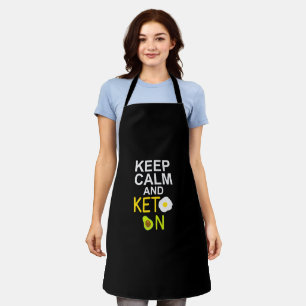 Keep Calm and Keto on Ketogenic Funny Quote Apron