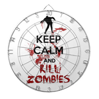 Keep Calm and Kill Zombies Dartboard With Darts