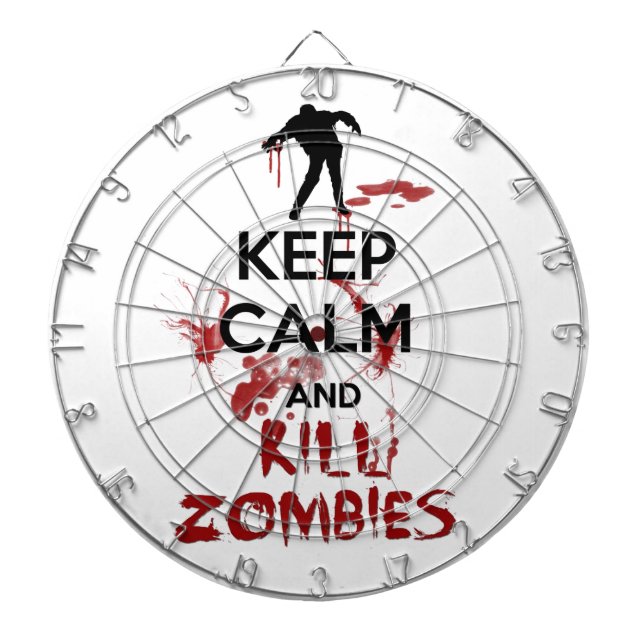 Keep Calm and Kill Zombies Dartboard With Darts (Front)