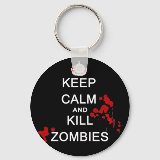 keep calm and kill zombies key chain (Front)