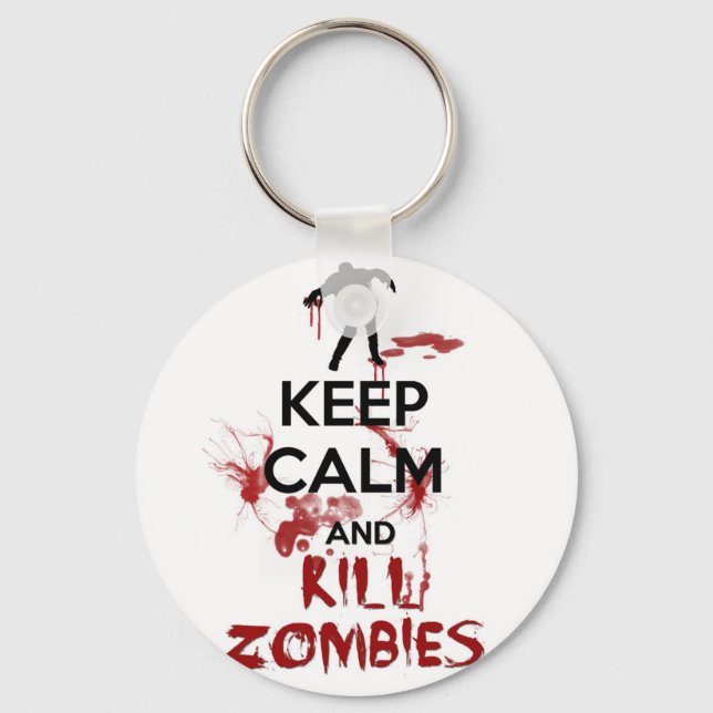 Keep Calm and Kill Zombies Keychain (Front)