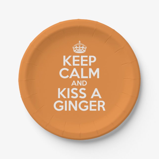 Keep calm and kiss a ginger paper plates (Front)