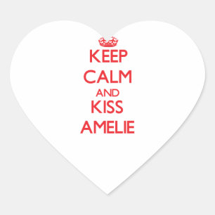 Keep Calm and kiss Amelie Heart Sticker