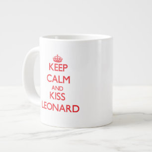 Keep Calm and Kiss Leonard Giant Coffee Mug